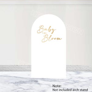 Baby In Bloom Arch Cover Baby Baptism Photo Background Custom Polyester Double-Sided Baby Shower Arch Cover Gender Reveal Decor Prop