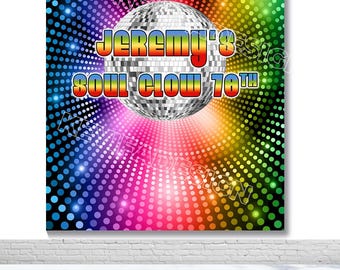 Soul Grow Disco Ball Backdrop 30th 40th 50th 60th Birthday Photography Backdrop Custom 70s 80s 90s Disco Party Banner Poster Decor Prop