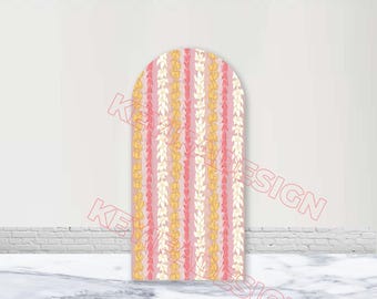 Copertura per arco di fiori Puakenikeni, telo personalizzato in poliestere con fiori tropicali hawaiani, sfondo per fotografia di matrimonio, addio al nubilato