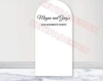 Fondo de arco para fiesta de compromiso, personalizado, de poliéster, con diseño de «Estamos comprometidos», decoración para bodas.