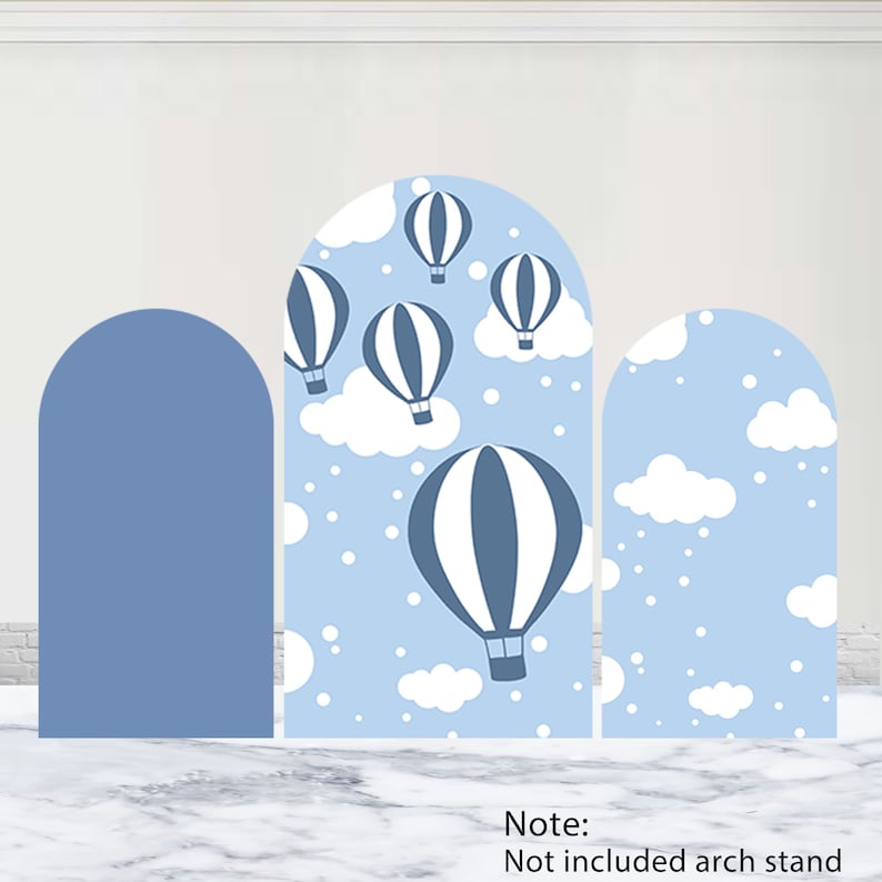 Hot Air Balloon Arch Cover Birthday Party Baby Shower Backdrop Clouds ...