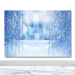 Winter Ice Snow Photography Backdrop Blue Frozen Photo Background Vinyl Polyester Photo Booth Props Wall Decor