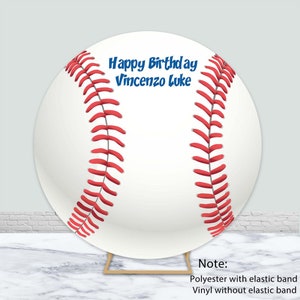 Baseball Round Photo Background Boy Birthday Baby Shower Photography Backdrop Custom Sport Party Circle Cover Backdrop Decor Photo Prop
