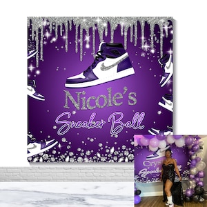 Sneaker Ball Custom Photo Backdrop Birthday Party Photography Backdrop Sneaker Ball Gala Diamond Decor Banner Photo Booth Backdrop