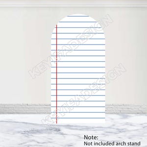 May include: A white arch-shaped prop with blue horizontal lines and a red vertical line, resembling a sheet of notebook paper. The text "KEYIFADESIGN" is watermarked across the image. The bottom of the image has the text "Note: Not included arch stand".