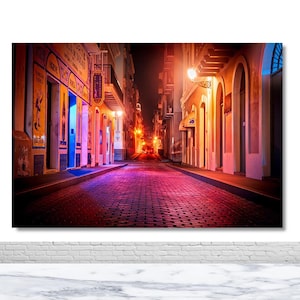 Old San Juan Night Photography Backdrop Puerto Rico Street Lights Birthday Party Vinyl Photo Booth Background