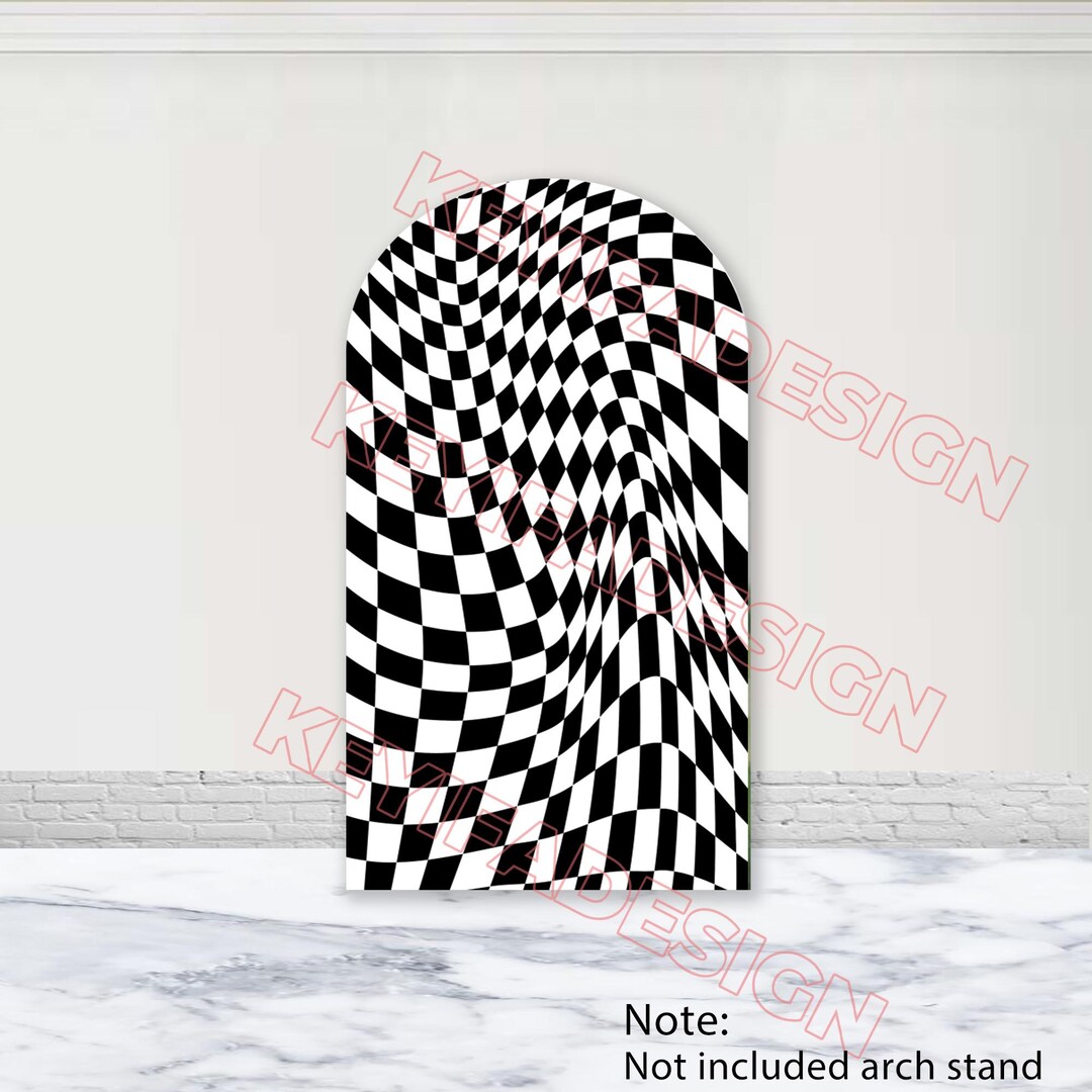 Wavy Checkered Arch Cover Polyester Double-sided Custom Color Twisted ...