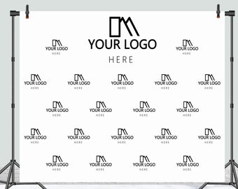 Custom Step and Repeat Logo Wall Photography Backdrop White Photo Background Personalized Vinyl Polyester Decor Banner Photocall Backdrop
