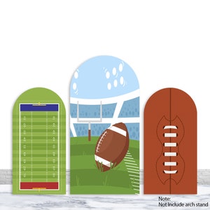 American Football Double-Sided Arch Backdrop Cover Boy Birthday Party Photo Backdrop Sport Field Polyester Arch Cover Decorations Prop