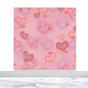 Airbrushed Heart Photography Backdrop Early 2000s Birthday Party Photo Backdrop Pink and Purple Valentines Vinyl Photo Booth Background
