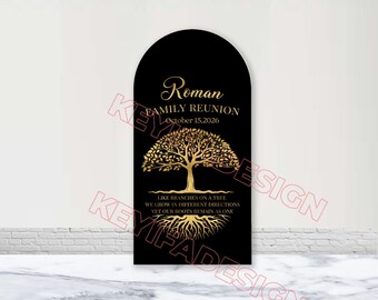 Family Reunion 2026 Arch Cover Polyester Custom Color Text Image Family Reunion Arch Backdrop Family Gathering Annual Reunion Background