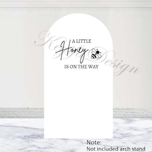 A Little Honey Is On The Way Arch Backdrop Girl or Boy Gender Reveal Backdrop Custom Bee Baby Shower Double-Sided Arch Cover Photocall Prop