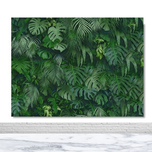 Sfondo fotografico da parete con foglie verdi, piante della foresta tropicale, sfondo per foto, decorazione personalizzata con foglie di palma, striscione, sfondo in vinile e poliestere