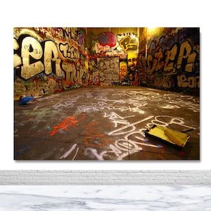 80s 90s Birthday Party Photography Backdrop Colorful Graffiti Wall Hip Hop Brick Wall Photo Background Printed Vinyl Photo Booth Props