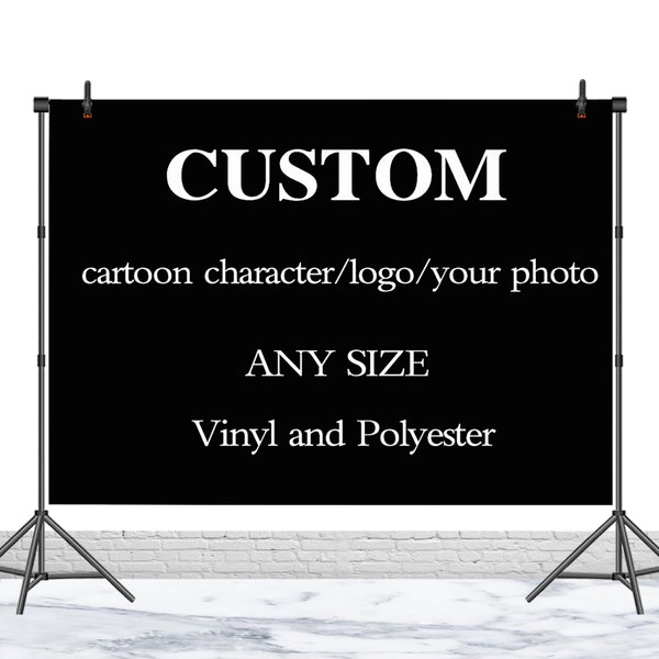 Benutzerdefinierte Hintergrund Geburtstag Hochzeit Party Fotografie Hintergrund personalisierte Foto Text Größe Vinyl Polyester Dekor Banner Foto Studio Prop