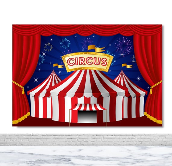 Renaiss 1.8x1.2m Circo Fotografia Sfondo Carnevale Spettacolo teatrale Tenda Sfondo Notte di Carnevale Decorazioni per feste Baby doccia Scatto di ritratti Puntelli fotografici