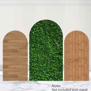 Green Leaves Arch Cover Wood Texture Arch Backdrop Birthday Wedding Polyester Double-Sided Arch Cover Party Decorations Photocall Props