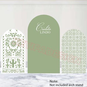 Cielito Lindo Baby Shower Arch Cover Bridal Shower Backdrop Polyester Double-Sided Custom Color Mexican Talavera Arch Cover Wedding Decor