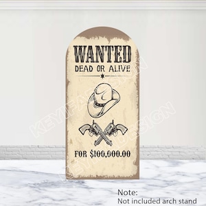 Sfondo per poster ricercato, sfondo Dead Or Alive, in poliestere, bifacciale, motivo western da cowboy, decorazione per feste di compleanno