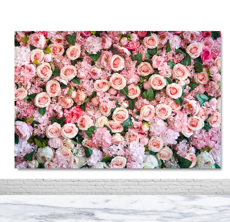 Pink Floral Wall Photography Backdrop Wedding Bridal Shower Etsy