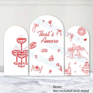 That's Amore Bridal Shower Arch Backdrop Bachelorette Background Polyester Double-Sided Rehearsal Dinner Arch Cover Engagement Party Decor