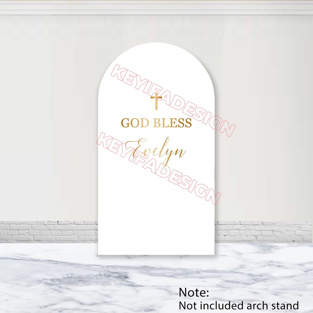 God Bless Cross Arch Cover Custom Polyester Double-sided First ...