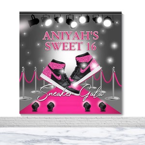 Sneaker Gala Custom Backdrop Sweet 16th Birthday Backdrop Personalized Sneaker Ball Party Banner Poster Decor Photocall Props