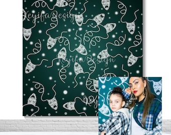 Early 2000s Mask Photo Backdrop Birthday Party Photography Background 80s 90s Old School Step And Repeat Decor Banner Photo Booth Backdrop