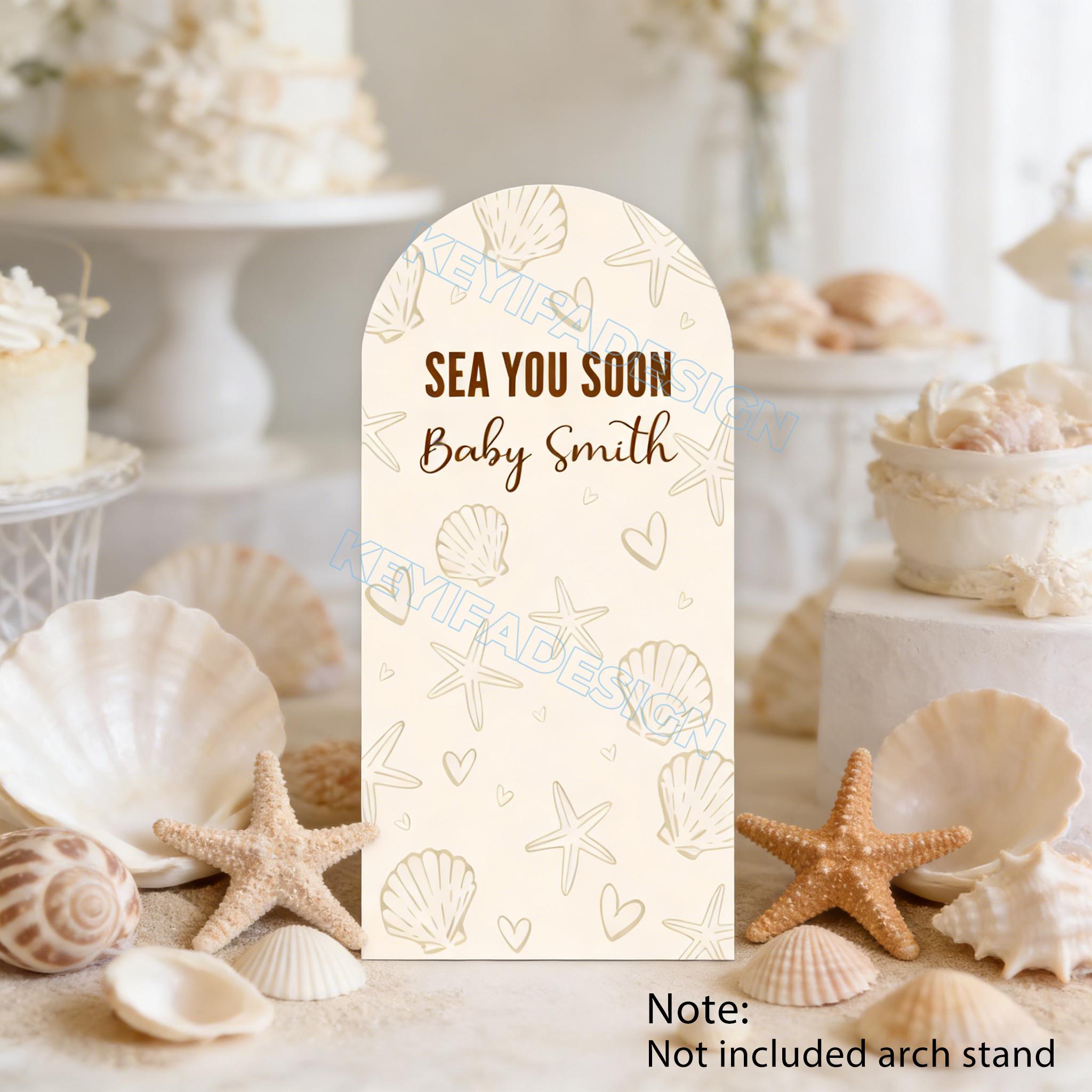 Sea You Soon Baby Shower Arch Cover Coastal Baby Baptism Backdrop ...