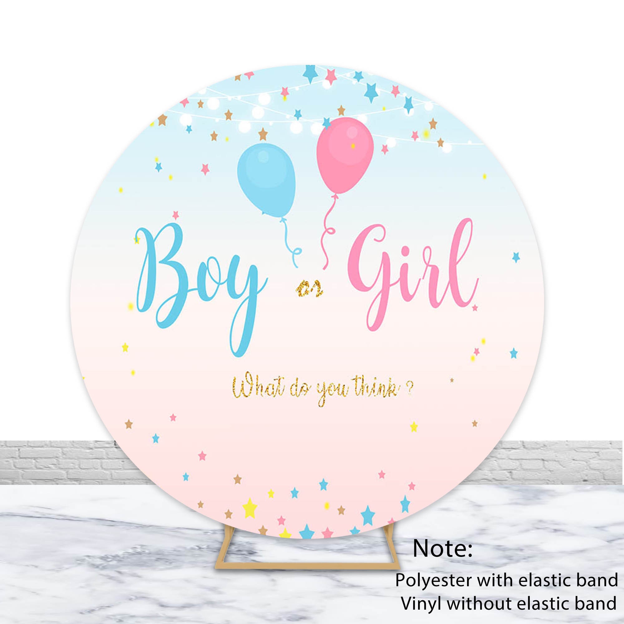 Gender Reveal Rund-Hintergrund – 220 Cm Durchmesser, Pink/blau, Für Baby Shower Fotografie