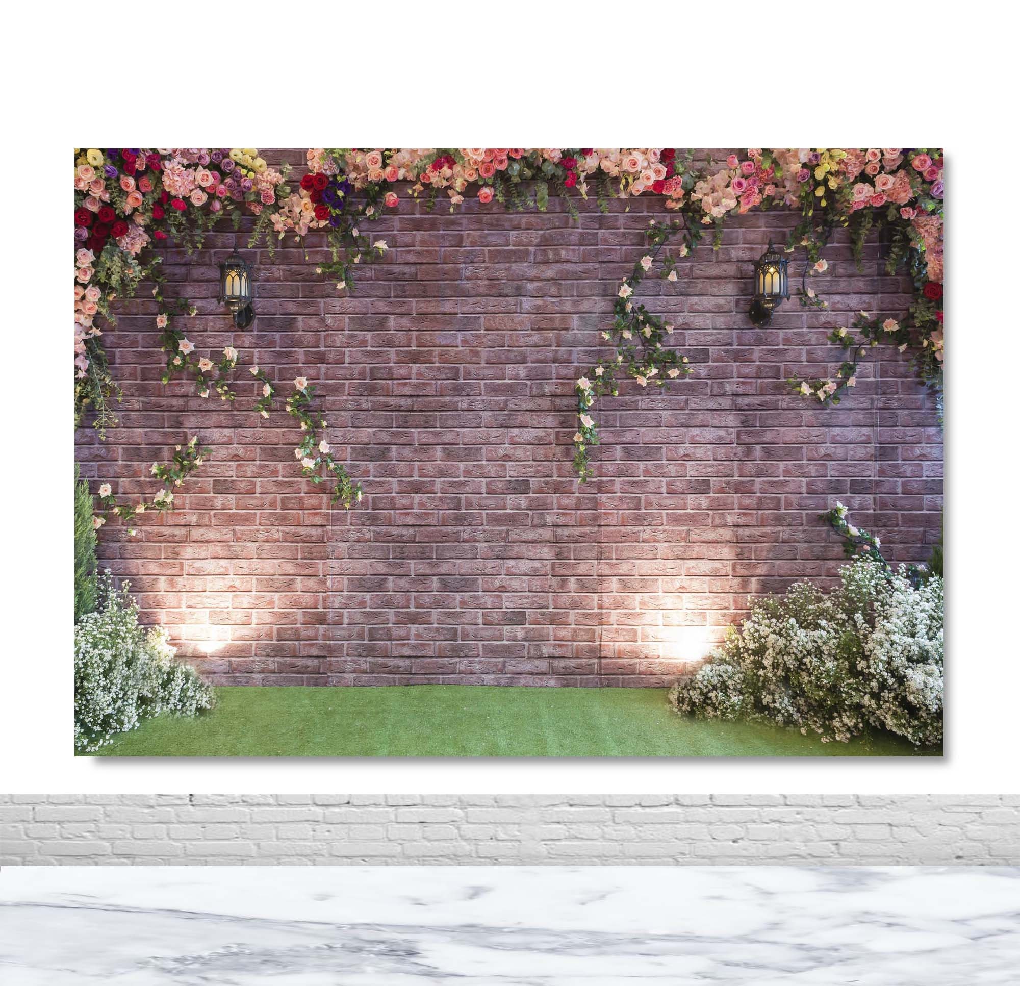 Brick Wall Wedding Photography Backdrop Engagement Flowers | Etsy