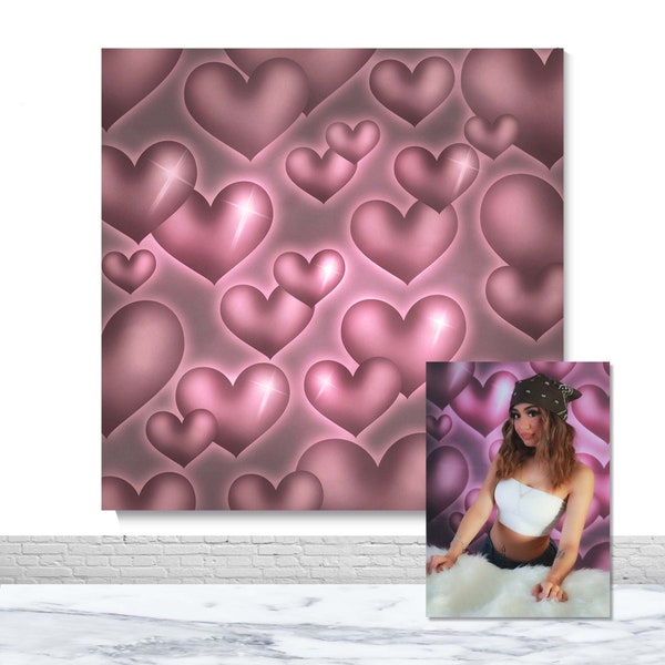 Early 2000s Pink Photography Backdrop Birthday Party Photo Backdrop 90s Love Valentines Vinyl Polyester Decor Banner Photo Booth Backdrop