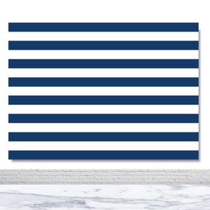 Toile de fond pour photographie à rayures bleu marine et blanc, fête d'anniversaire, douche nuptiale, rayures horizontales en vinyle, fond pour photomaton