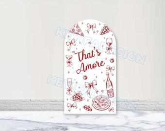 That's Amore Arch Cover Polyester Custom Color Text Image Pizza Bridal Shower Arch Bacdrop
