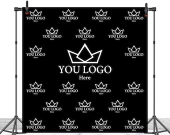 Fondo de fotografía de pared con logotipo de repetición y pasos, fondo de foto con logotipo de varias veces, fondo de color de tamaño personalizado