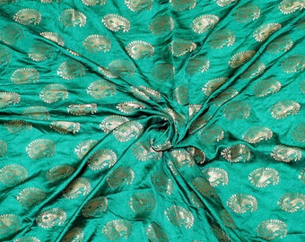 Indian Banarasi Brocade Fabric, Brocade Fabric, Brocade Blended Silk Fabrics for Dresses, Home Decor, Lehenga, Gowns Fabric