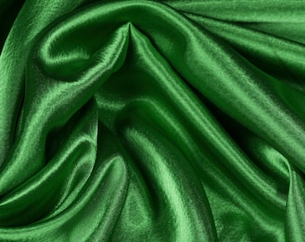Green Satin Fabric Satin Bride Fabric Shiny Bridal Satin Fabric For Robs Gown Apparel Satin Fabric by the Yard