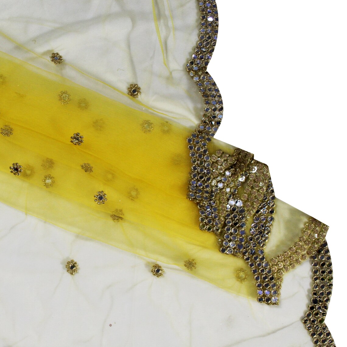 Net Embroidery Fabric Yellow By The Yard Designer Fabrics Etsy