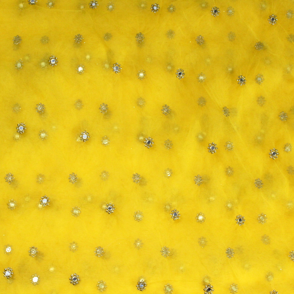 Net Embroidery Fabric Yellow by the Yard Designer Fabrics Etsy