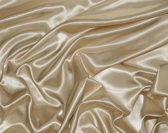 Beige Satin Fabric Satin Bride Fabric For Robs Gown Apparel Shiny Bridal Satin Fabric Satin Fabric by the Yard