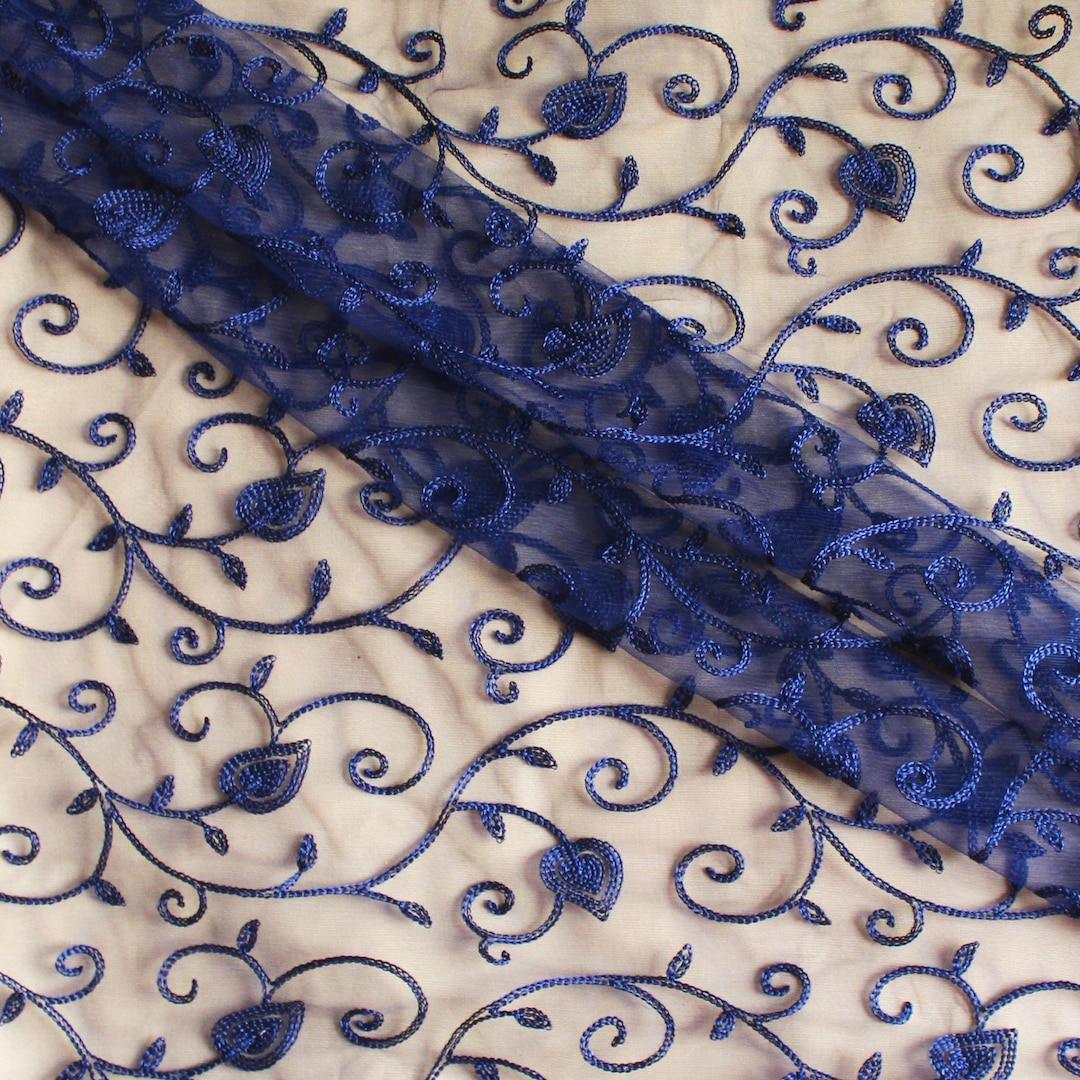 Navy Blue Russian Netting Fabric
