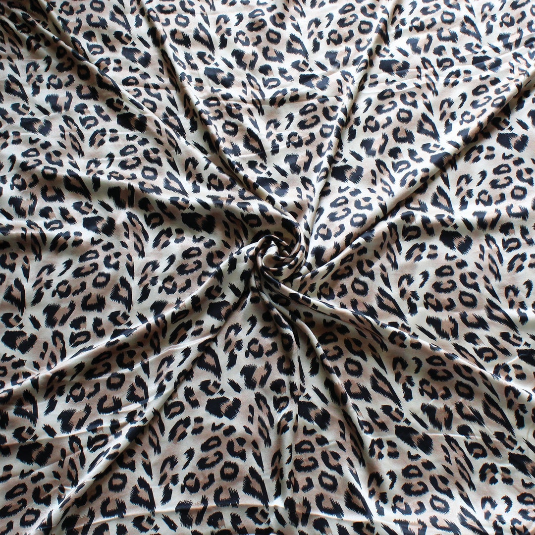 Leopard Print Satin Fabric by the Yard for Sewing Night Dress - Etsy