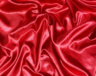 Red Satin Fabric Satin Fabric by the Yard Shiny Bridal Satin Fabric For Robs Gown Apparel Satin Bride Fabric