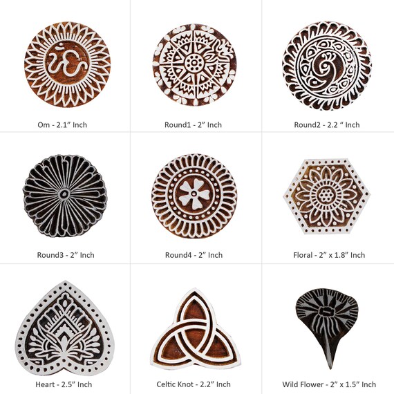 Floral Motif Stamp Textile Stamp Wooden Block Wooden Stamp Pottery Stamp Indian Wood Stamp Wooden Printing Block