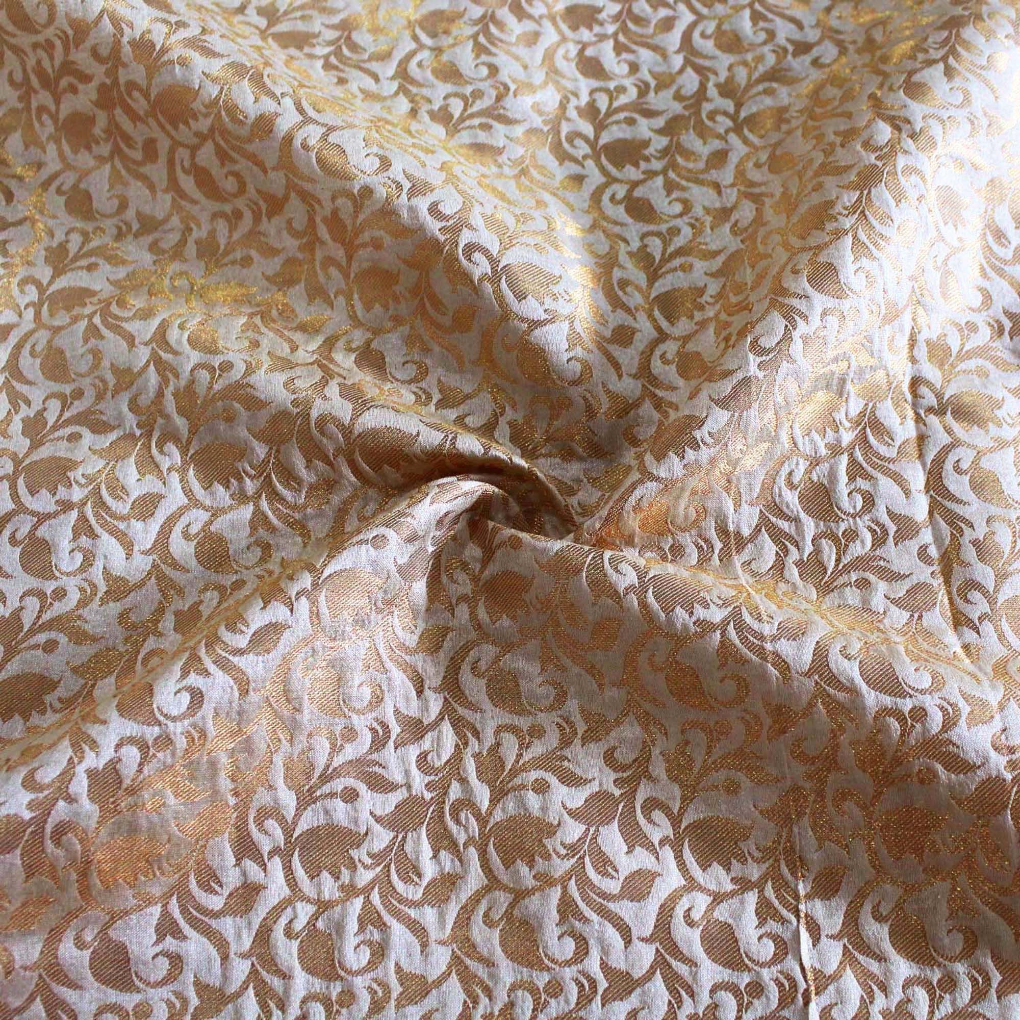 Off White Brocade Fabric By The Yard Home Decor Solid Pattern | Etsy