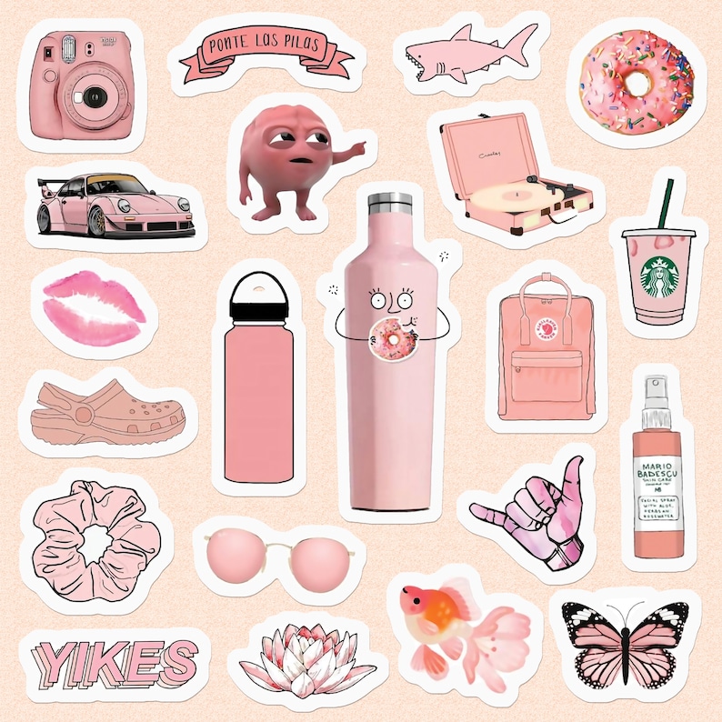 pink vsco girl sticker about 1x1 inch for phone case etsy
