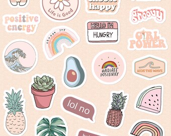 small large stickers light pink blue yellow vsco girls etsy india