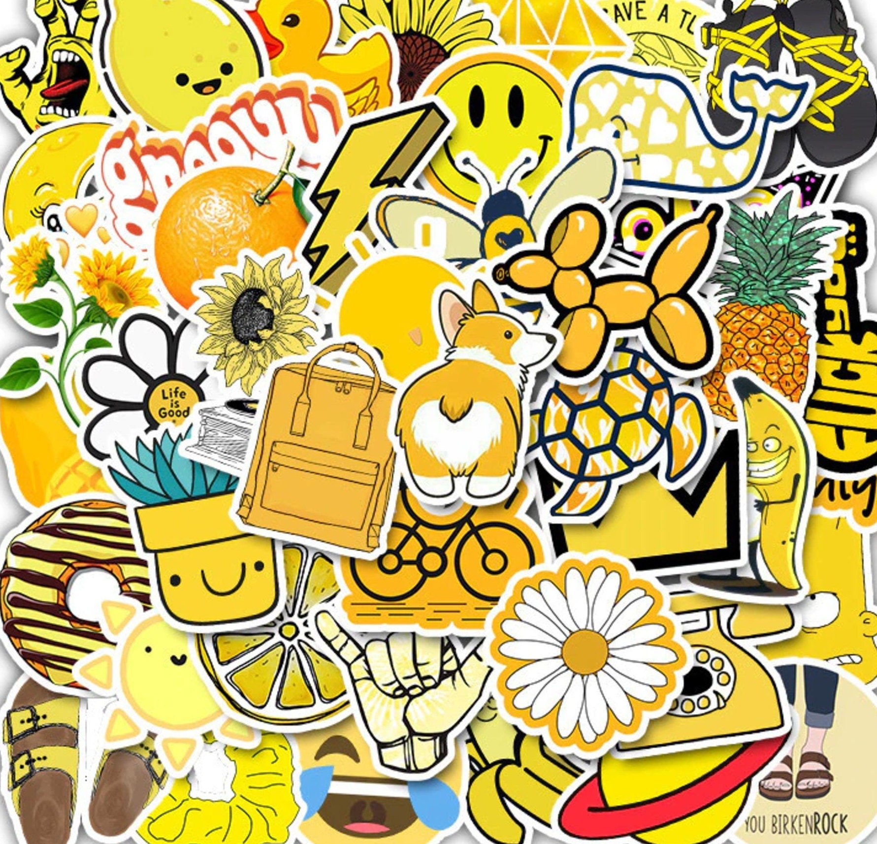 Summer Light Yellow VSCO Stickers for Girls for Bottle Phone | Etsy