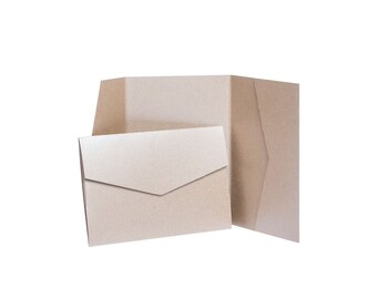 POCKETFOLD Eco Kraft Natural Recycled Pocket invitations with envelopes