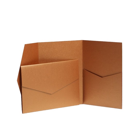 Wedding Invitation Copper Pocketfold Kit Diy Wedding Etsy